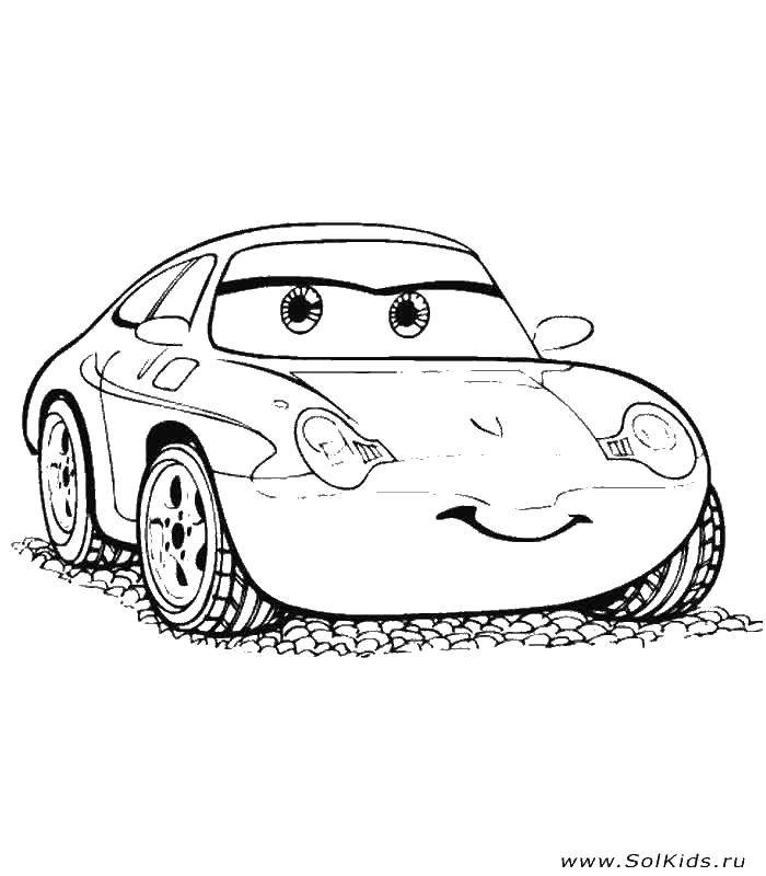 Coloring Lightning McQueen on road. Category Wheelbarrows. Tags:  cars, car, lightning McQueen.