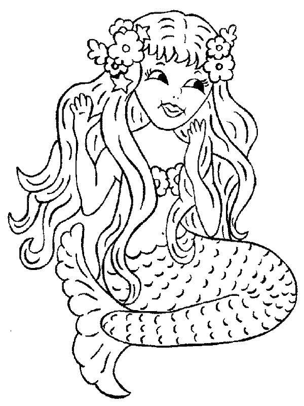 Coloring Mermaid with flowers. Category coloring. Tags:  mermaid.