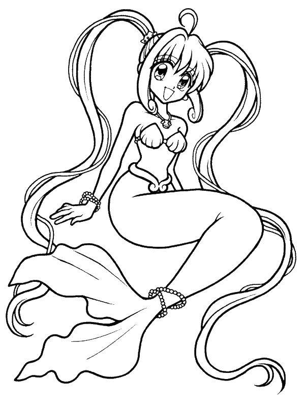 Coloring Sailor moon mermaid. Category coloring. Tags:  mermaid, anime, tail.