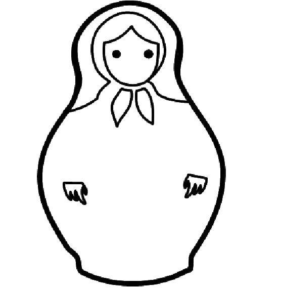 Coloring Pattern dolls. Category coloring. Tags:  matryoshka, contour.