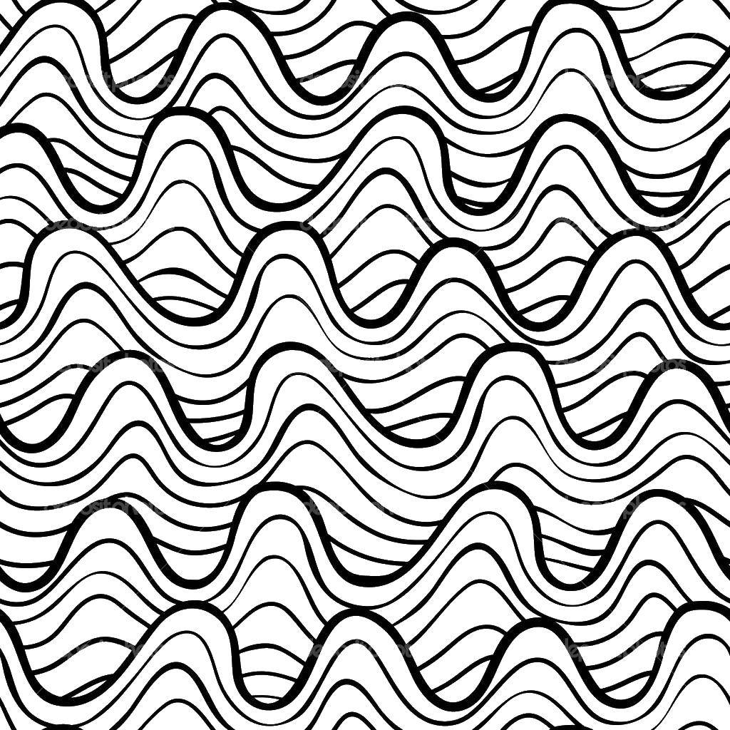 Название: Раскраска Волны. Категория: раскраски. Теги: волны, воды, линия.
