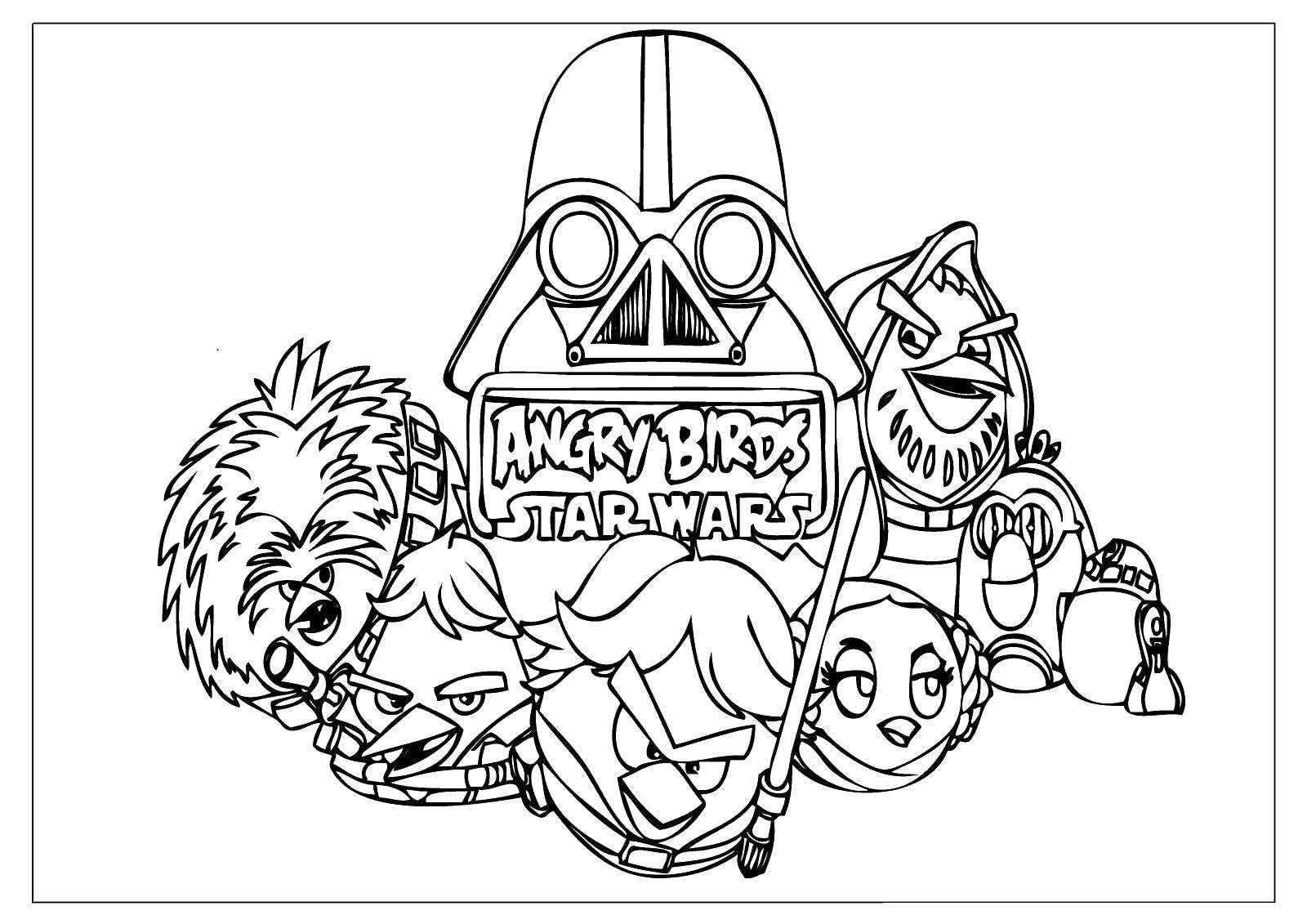 Coloring Star wars and angry birds. Category angry birds. Tags:  angry birds, bird.