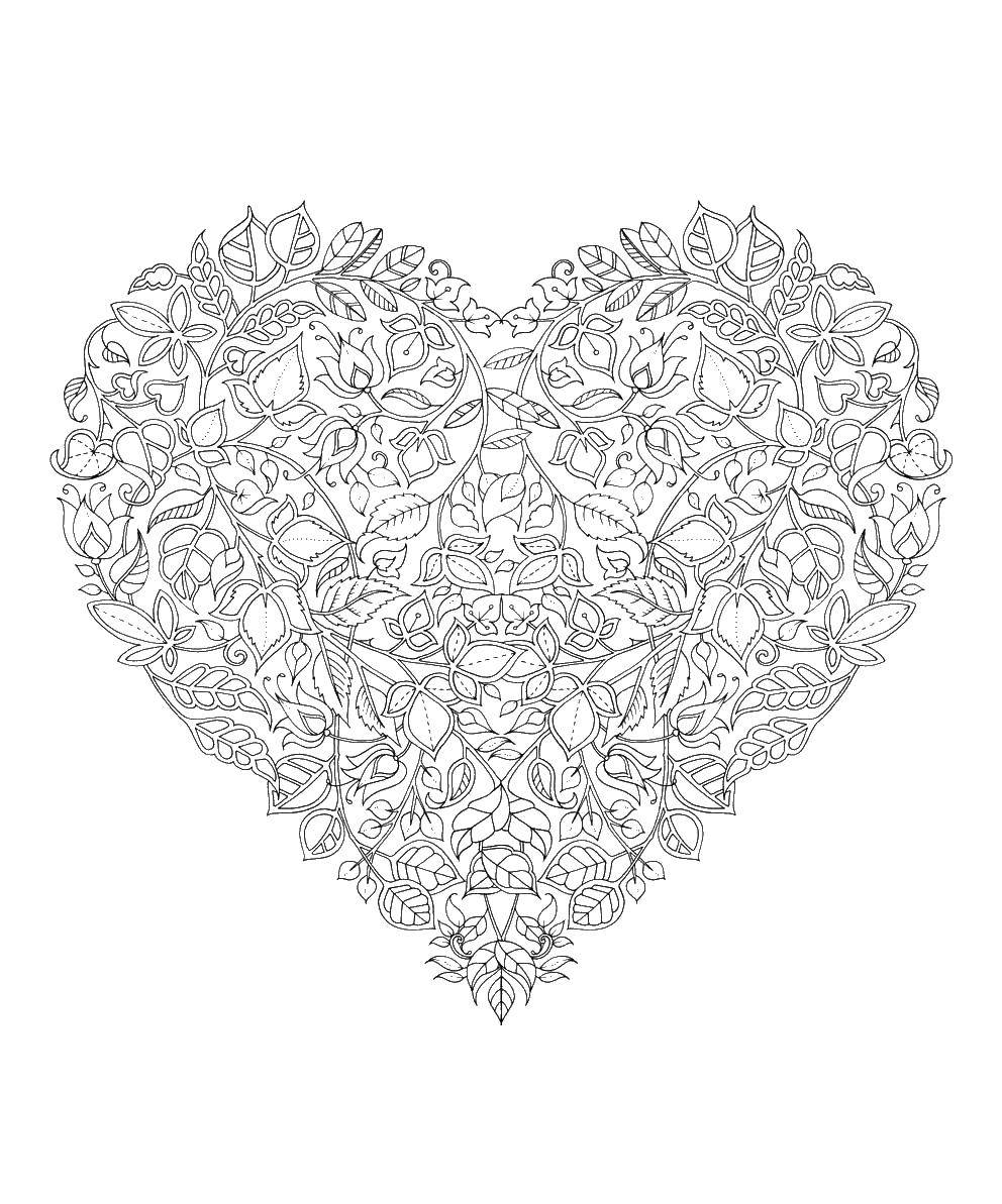 Coloring Stress in the form of heart. Category coloring antistress. Tags:  the heart antistress.