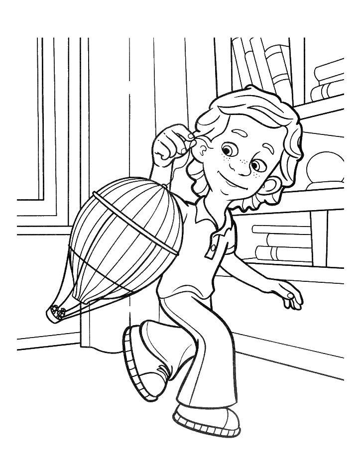 Coloring Dimdimich and balloon. Category fixico. Tags:  Dimdimich, ball, boy.