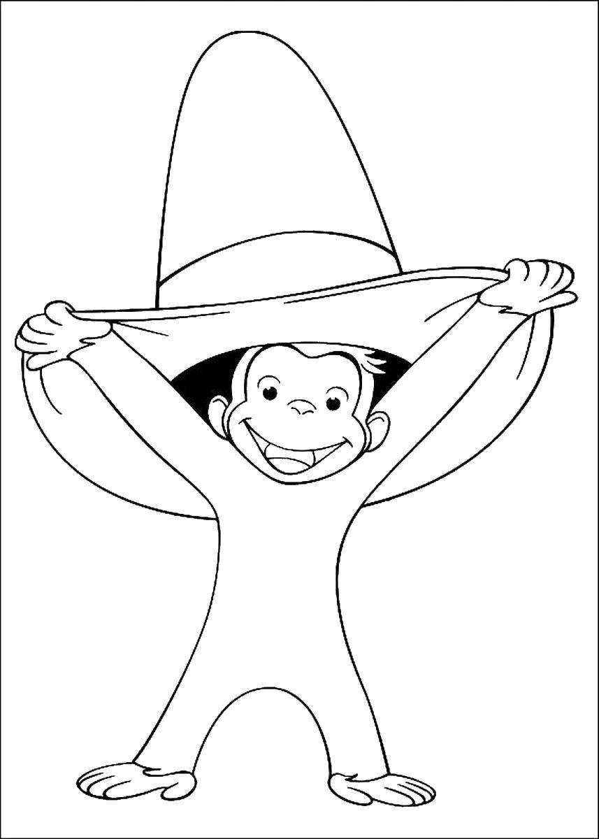Coloring George and hat. Category coloring. Tags:  George, hat.