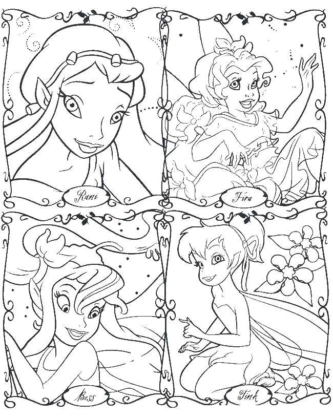 Coloring Fairies of different cartoons. Category fairies. Tags:  fairies.