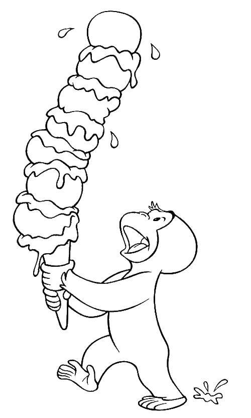 Coloring Giant ice cream. Category coloring. Tags:  Cartoon character.
