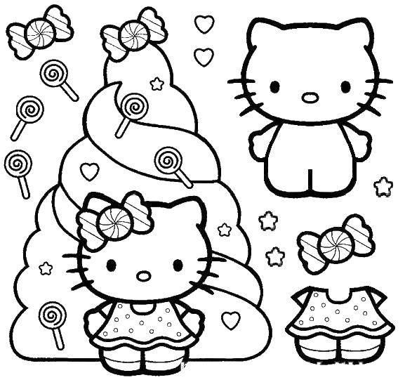Coloring Kitty with candy. Category kitty . Tags:  kitty, candy.