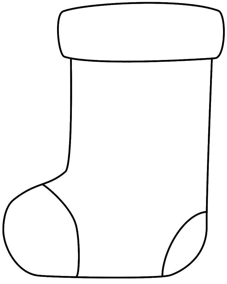 Название: Раскраска Контур носка. Категория: рождество. Теги: носок, контур.