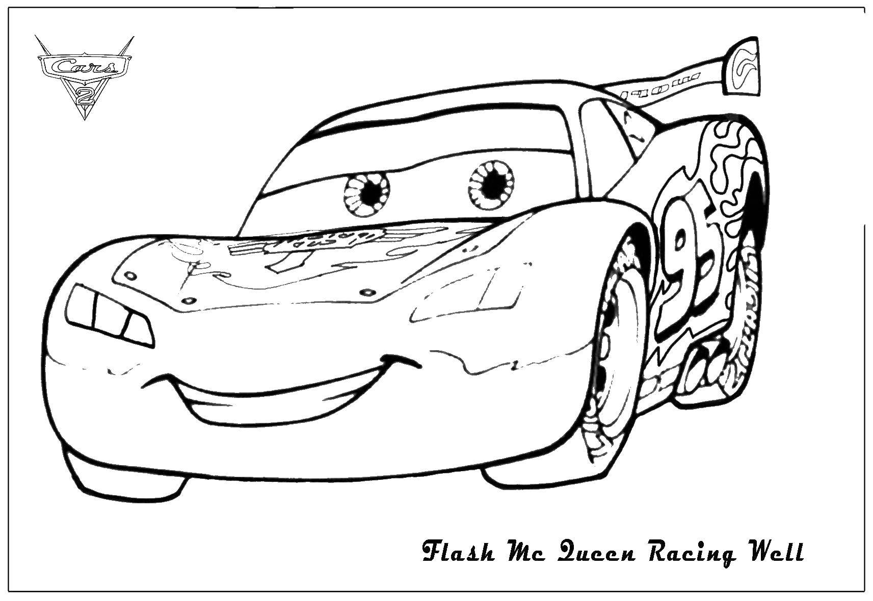 Coloring The king of the race makvin. Category Wheelbarrows. Tags:  cars, Makvin.