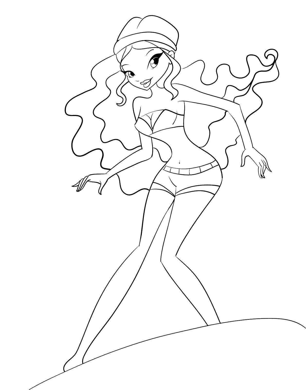 Coloring Summer Layla. Category Cartoon character. Tags:  Character cartoon, Winx.