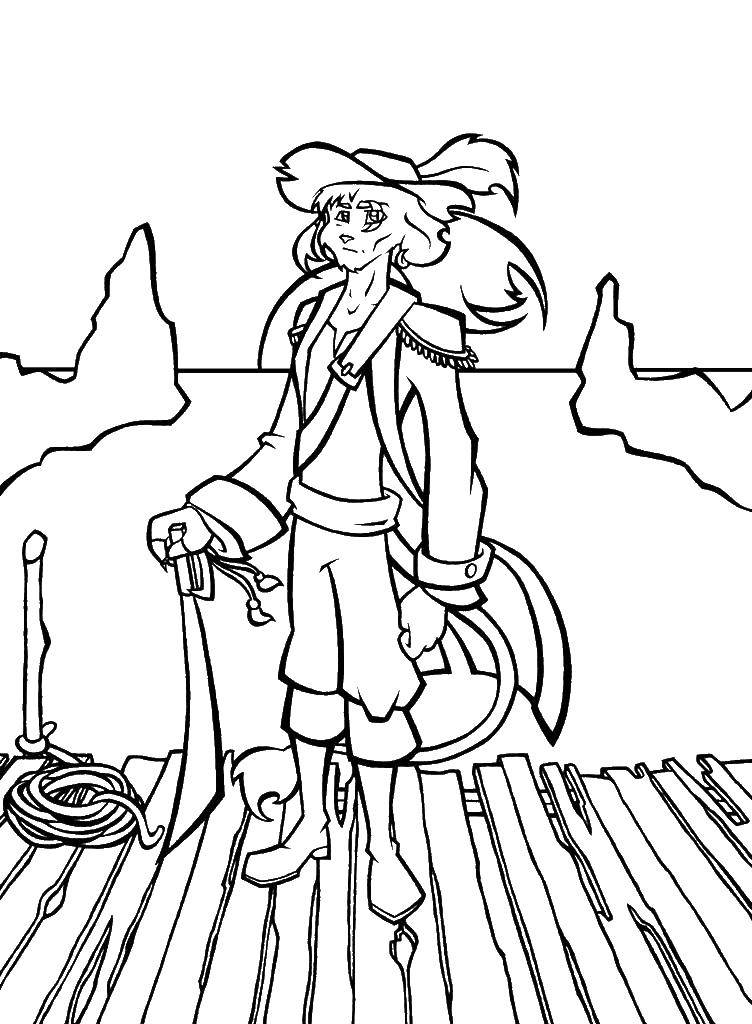 Coloring Lion pirate. Category The pirates. Tags:  pirate. lion.
