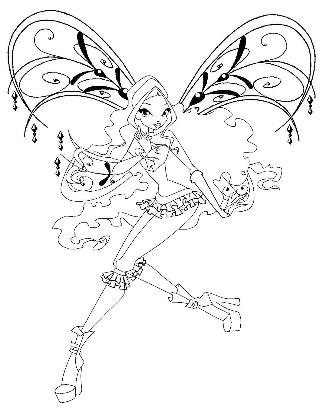 Coloring Leila fairy. Category fairies. Tags:  Fairy, forest, fairy tale.