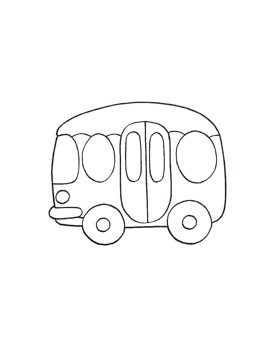 Название: Раскраска Маленький автобус. Категория: Спецтехника. Теги: автобус.
