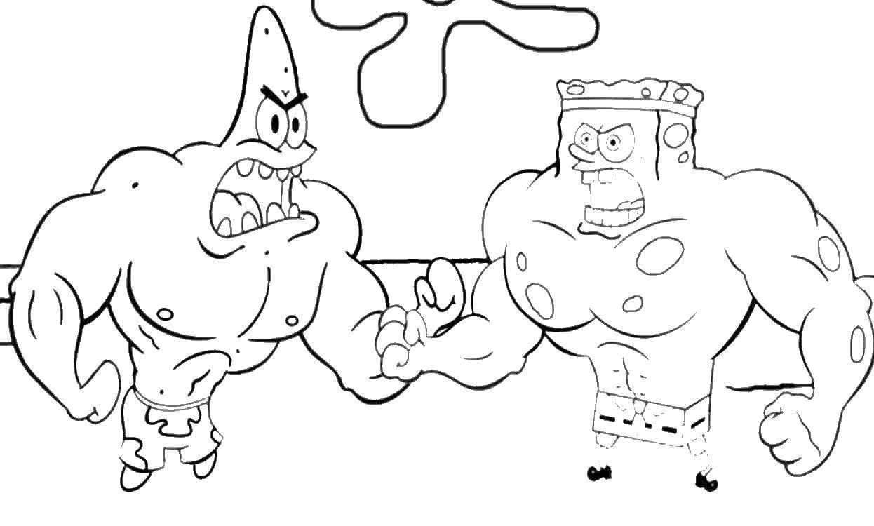Coloring Spongebob and Patrick wrestlers.. Category Spongebob. Tags:  The spongebob, Patrick.
