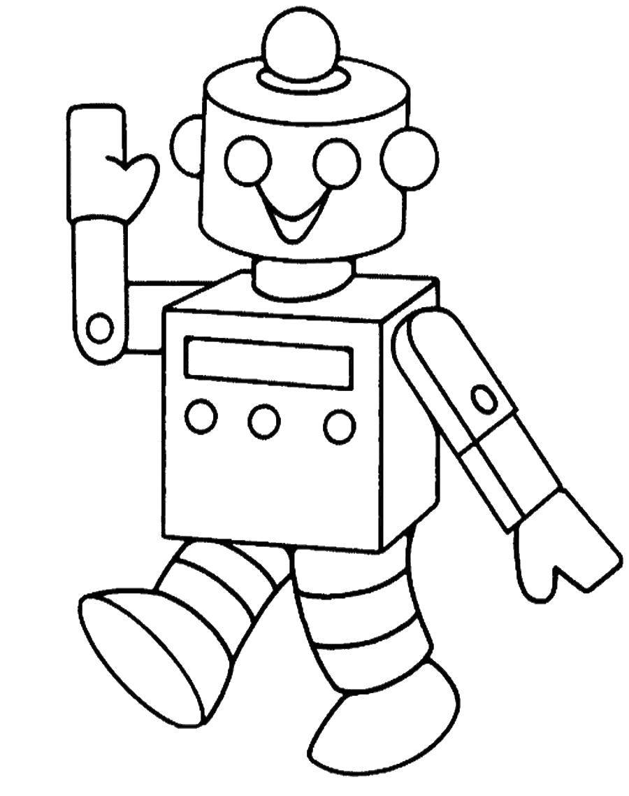 Название: Раскраска Веселый робот. Категория: роботы. Теги: робот.