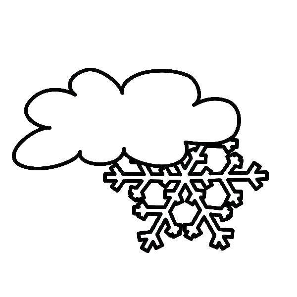 Coloring Sign oblacno with snow. Category weather. Tags:  weather, sign.