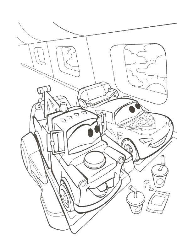 Coloring 2 cars. Category Machine . Tags:  machines, cars, cars, car.