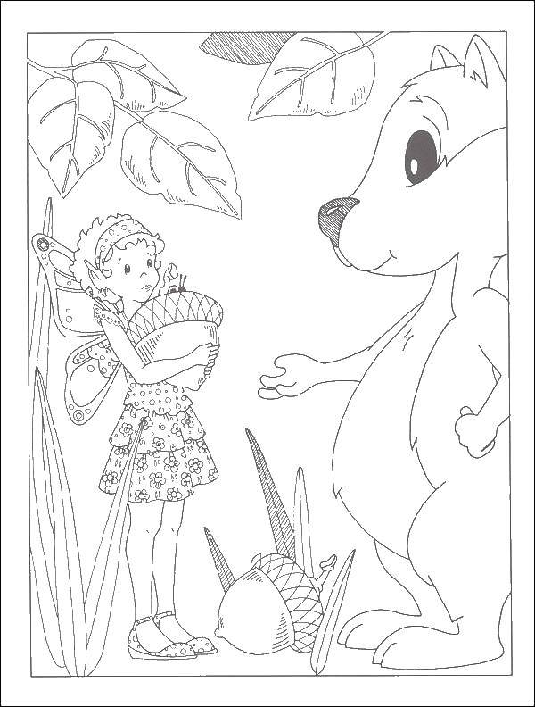Coloring Protein caught a fairy. Category fairy. Tags:  the fairy, the squirrel.