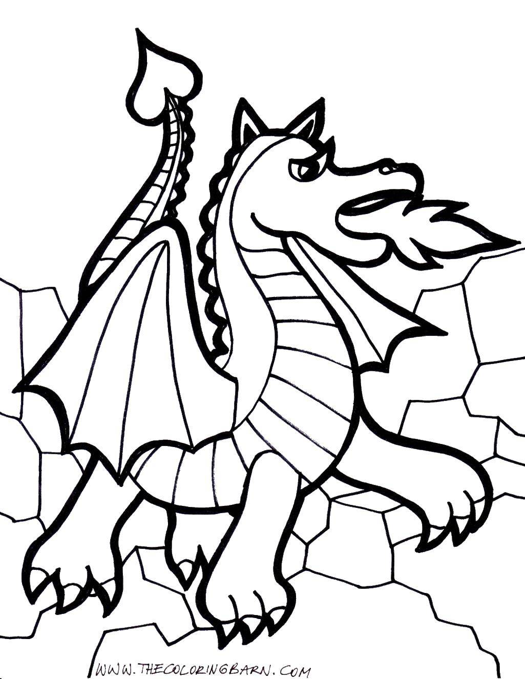 Coloring Dragon on the rocks. Category Dragons. Tags:  Dragons.