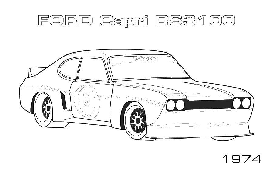 Coloring Ford Capri. Category Machine . Tags:  Ford, car.
