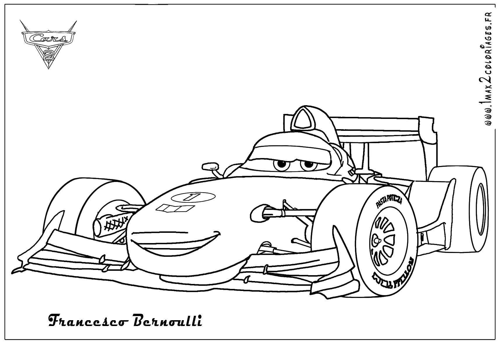 Coloring Francesco from cars. Category Wheelbarrows. Tags:  Francesco , Bernoulli, cars.