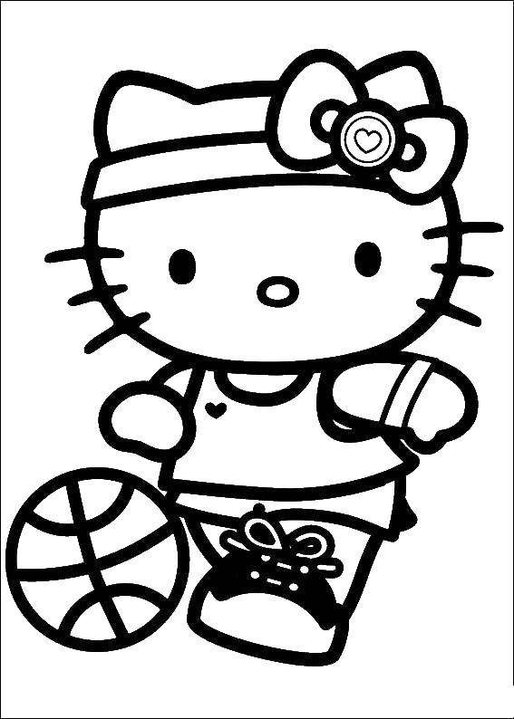 Coloring Kitty basketball player. Category Kitty . Tags:  Kitty , basketball.