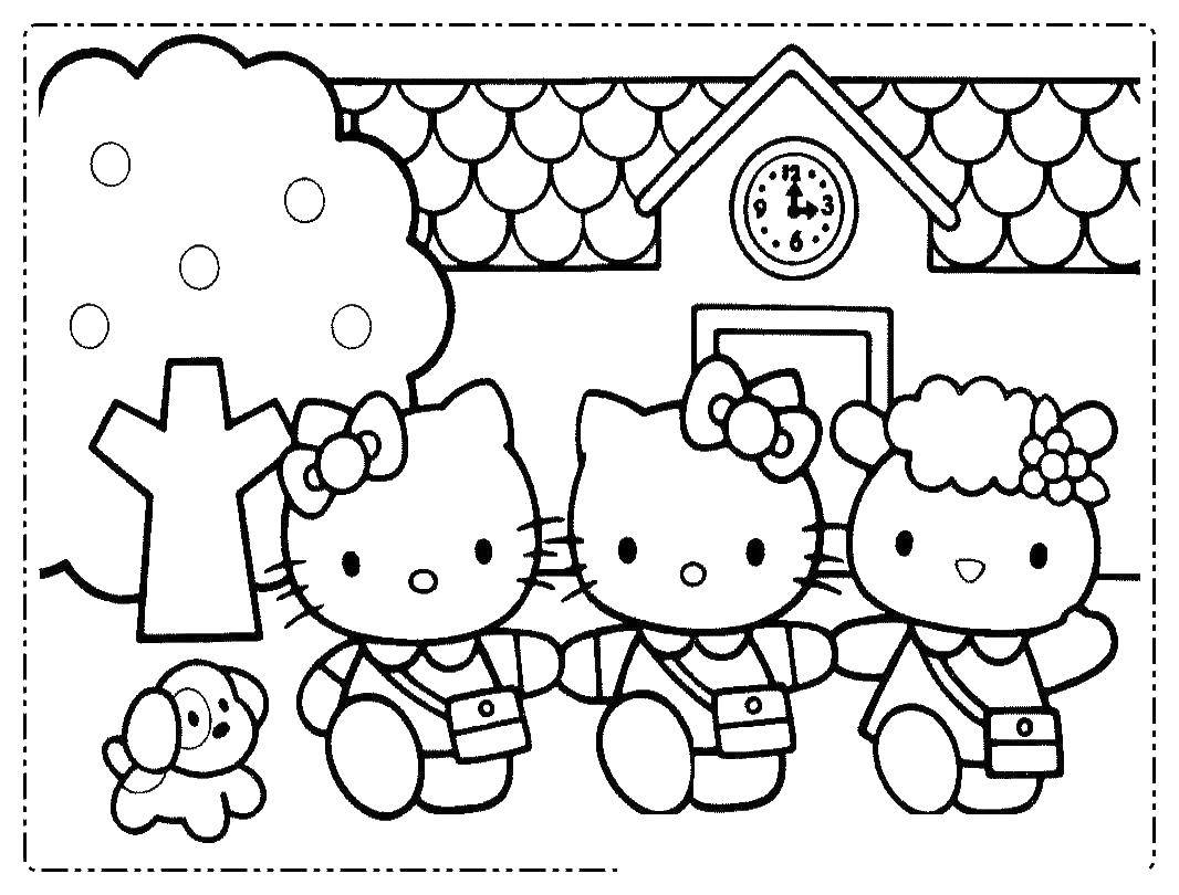 Coloring Kitty walks with her girlfriends.. Category Hello Kitty. Tags:  kitty, girlfriend.