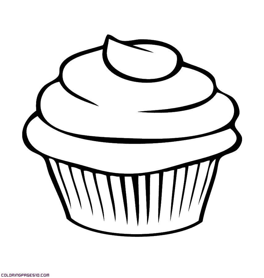 Название: Раскраска Контур кекса. Категория: еда. Теги: кекс, пирожное.