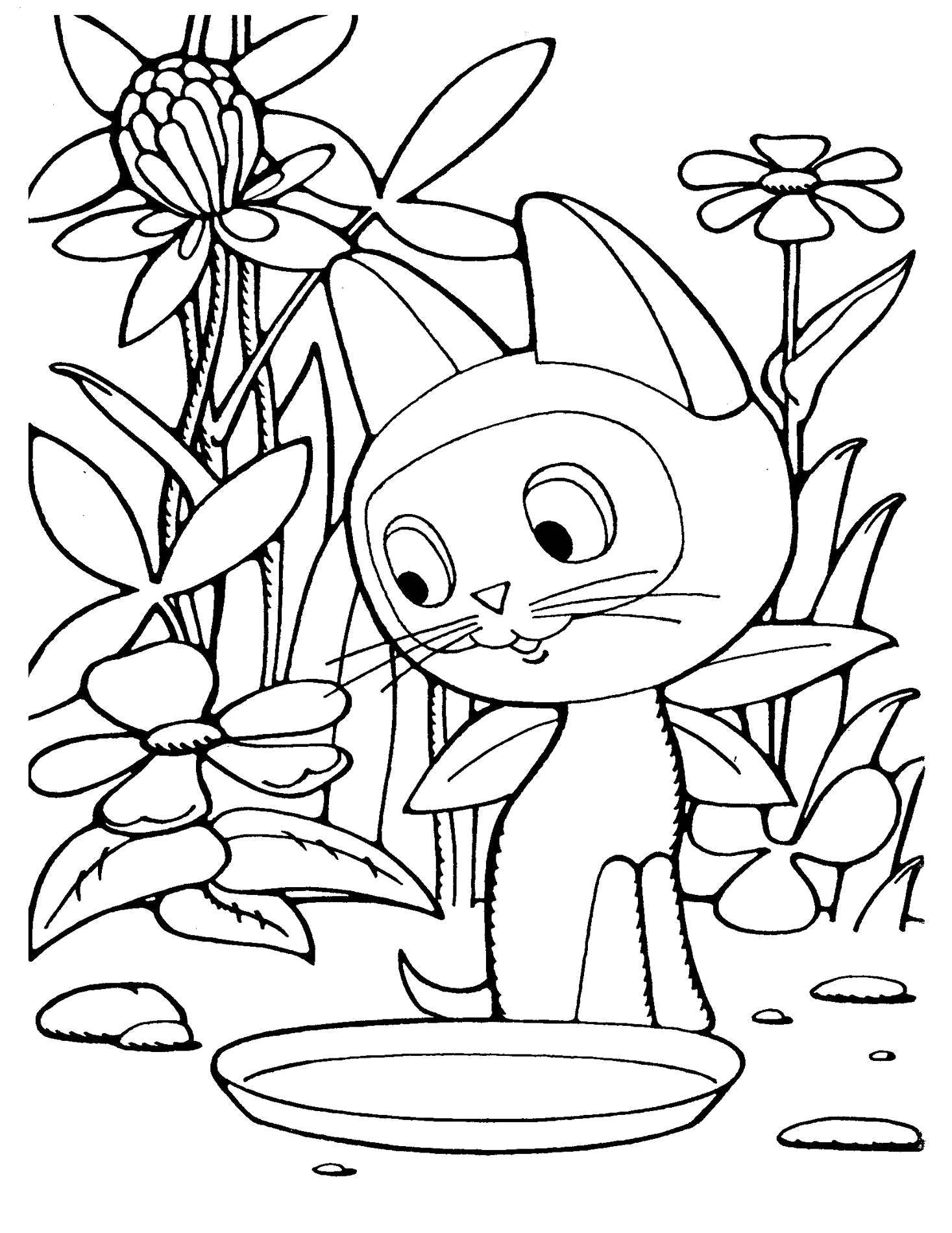 Coloring Kitten named woof . Category Cartoon character. Tags:  Cartoon character, kitten named woof .