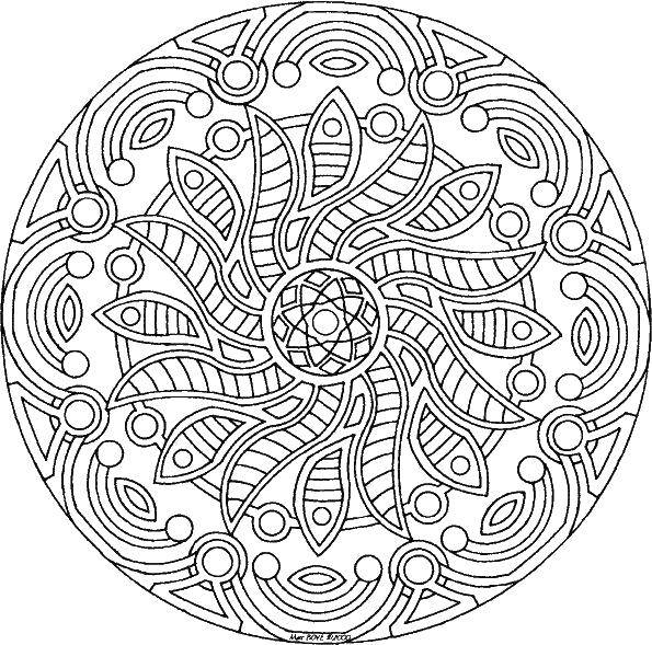 Coloring Circle patterns. Category patterns. Tags:  patterns, flowers, leaves, circles.
