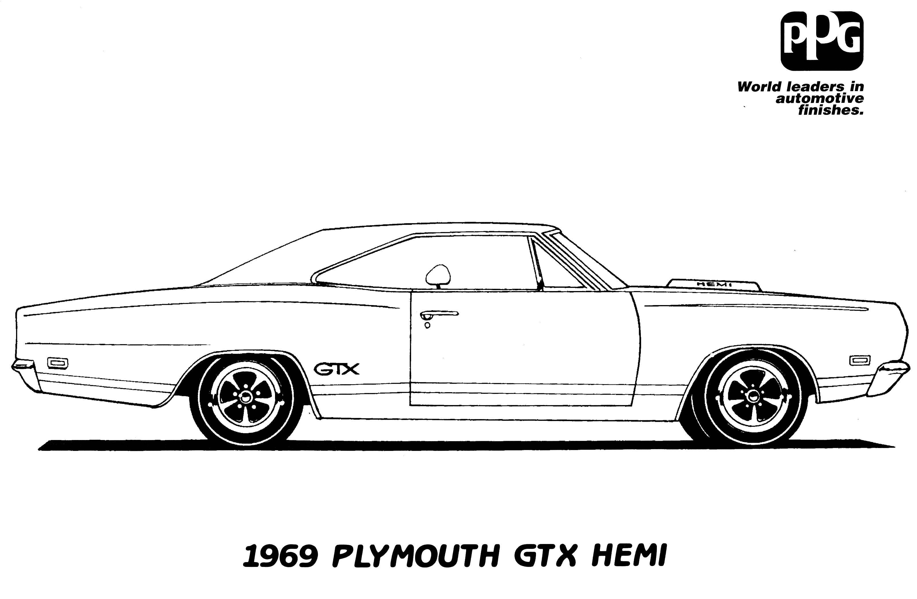 Название: Раскраска Машина 1969 года. Категория: Машины. Теги: машина.