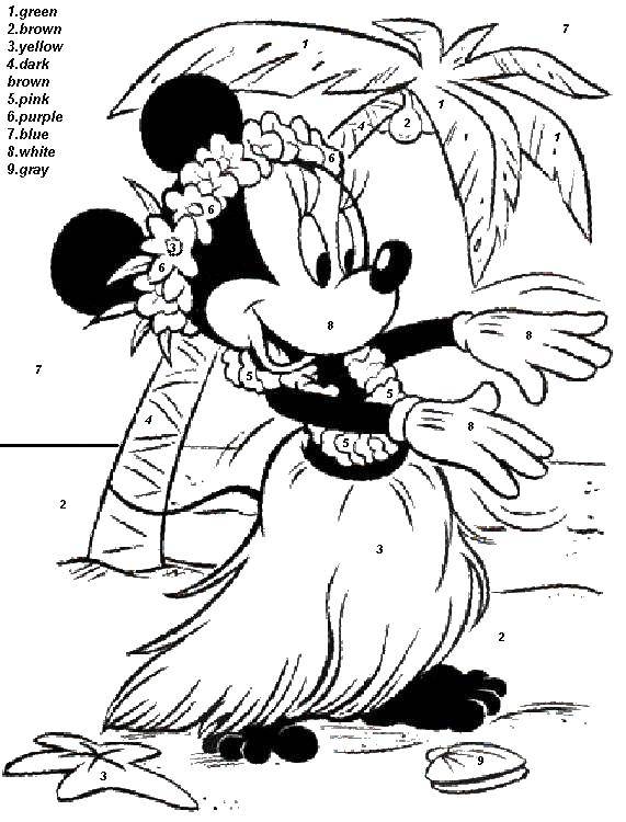 Coloring Minnie mouse on the beach. Category That number. Tags:  Minnie, Mickymaus.