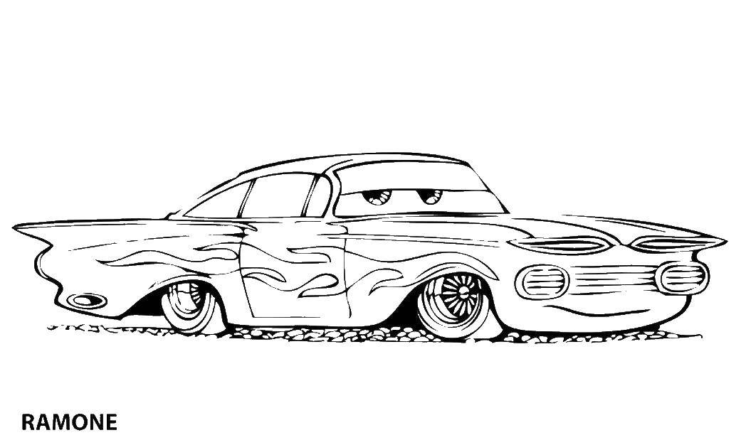Название: Раскраска Рамон машина impala. Категория: тачки. Теги: Рамон, тачки.
