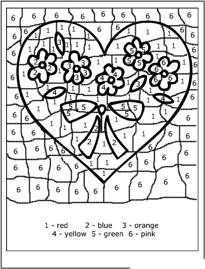 Coloring Coloring by numbers heart. Category coloring by numbers. Tags:  coloring, numbers, heart.
