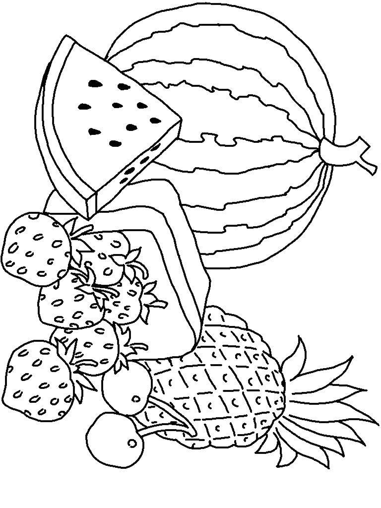 Coloring Different fruits. Category Fruits. Tags:  fruits, food, berries.