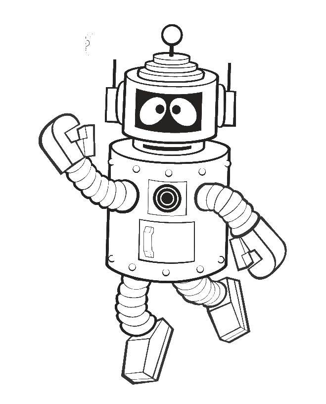 Название: Раскраска Робот с антенной. Категория: робот. Теги: робот.