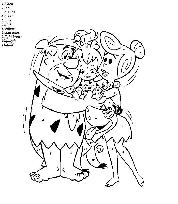 Coloring Family flintstone. Category That number. Tags:  Family, flintstone.