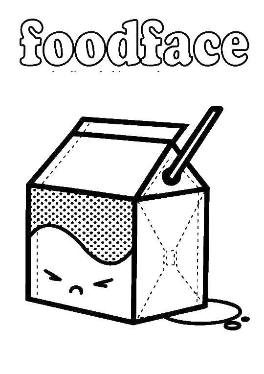 Название: Раскраска Сок в коробочке. Категория: еда. Теги: сок, коробка.