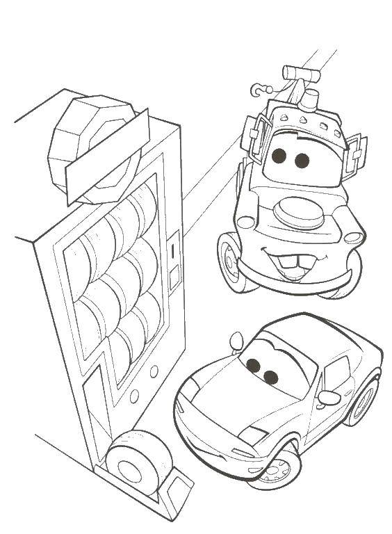Название: Раскраска Тачки и шины. Категория: Тачки. Теги: тачки, автомобиль, машина, шины.