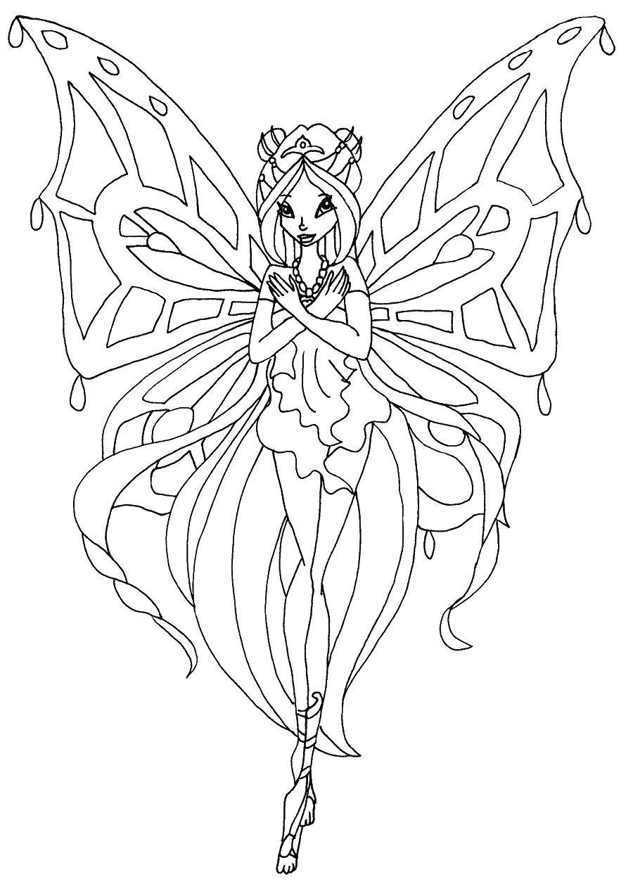 Coloring Winx. Category Winx. Tags:  Winx, fairies, cartoons, wings, fake.