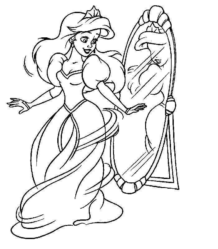 Coloring Ariel tries on a new dress. Category the little mermaid Ariel. Tags:  Ariel, mermaid.