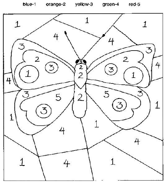 Название: Раскраска Бабочка и крылышки. Категория: По номерам. Теги: бабочка, крылья, усики.