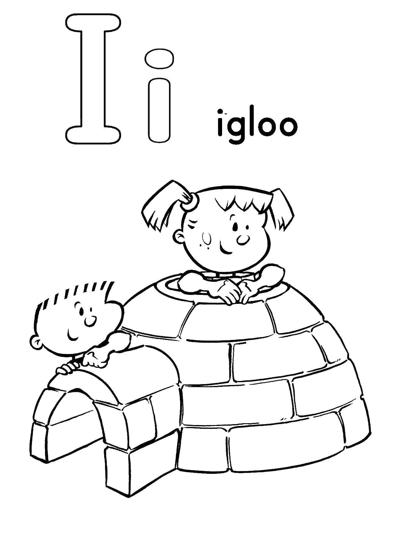 Coloring Children in the candy, went straight to the house. Category English alphabet. Tags:  children, ice.
