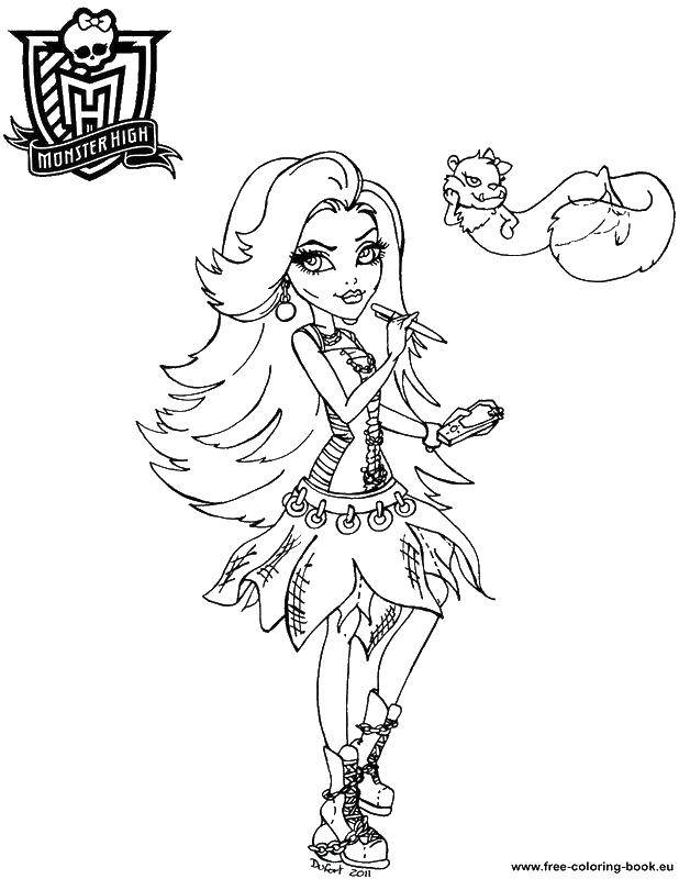 Coloring Girl monster high. Category Monster high. Tags:  Monster high, doll, cartoon.