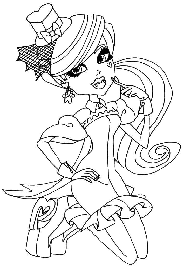 Coloring Draculaura in a new dress. Category Monster high. Tags:  Draculaura, Monster High.