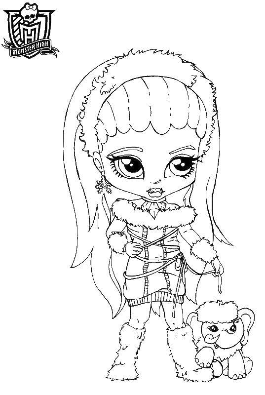 Coloring Abby bominable daughter of Bigfoot. Category Monster high. Tags:  Abby Bominable, Monster high.