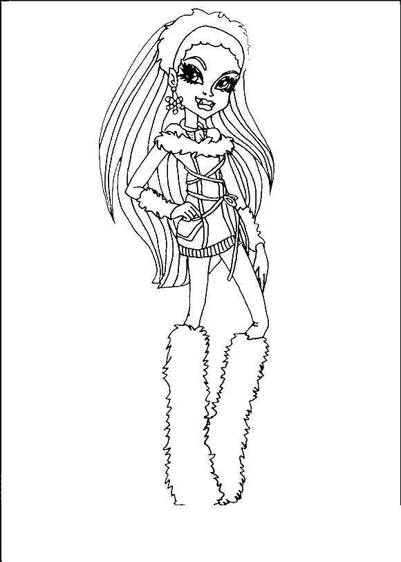 Coloring Abby bominable. Category Monster high. Tags:  Abby Bominable, Monster high.