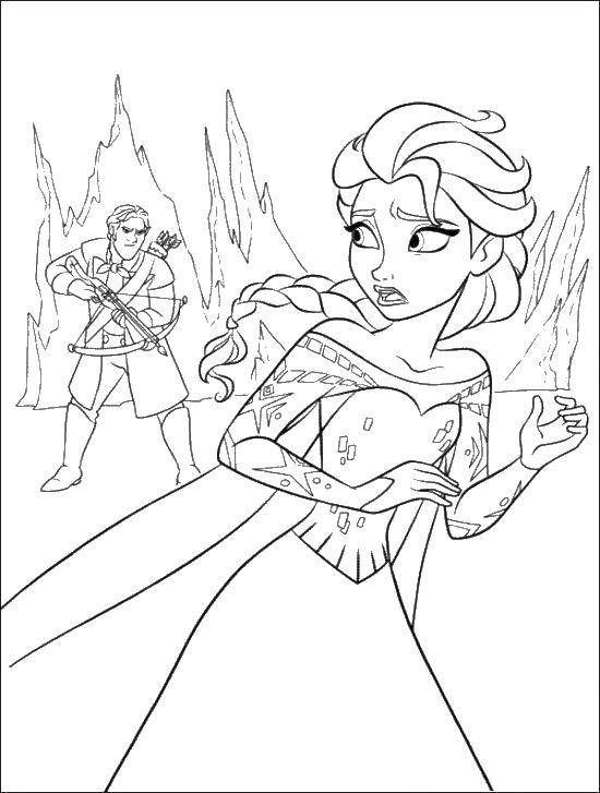 Coloring Elsa runs away from the hunters. Category coloring cold heart. Tags:  Elsa, cartoon.