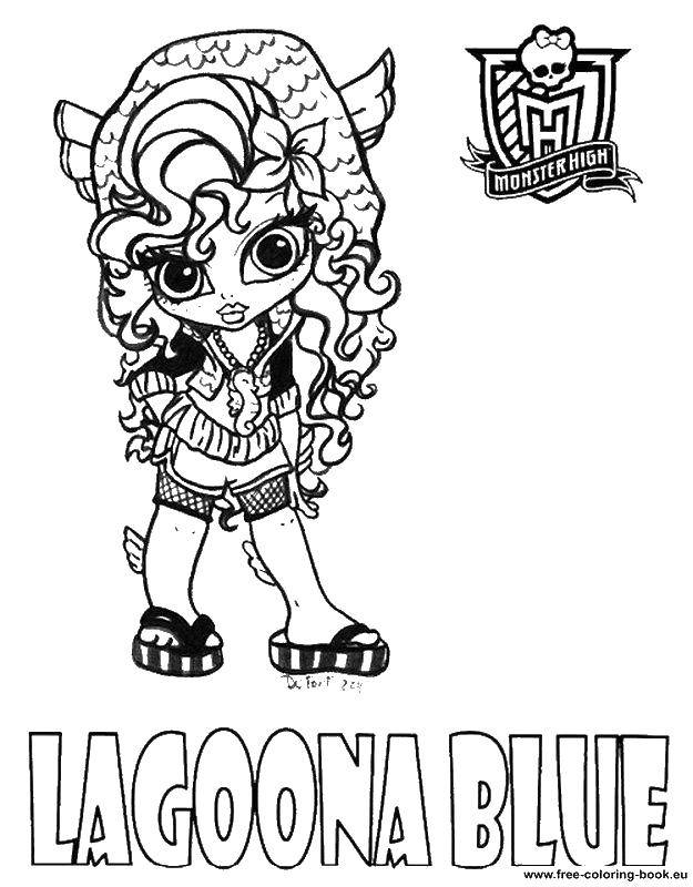 Coloring Blue lagoon. Category Monster high. Tags:  Monster high, doll, cartoon.